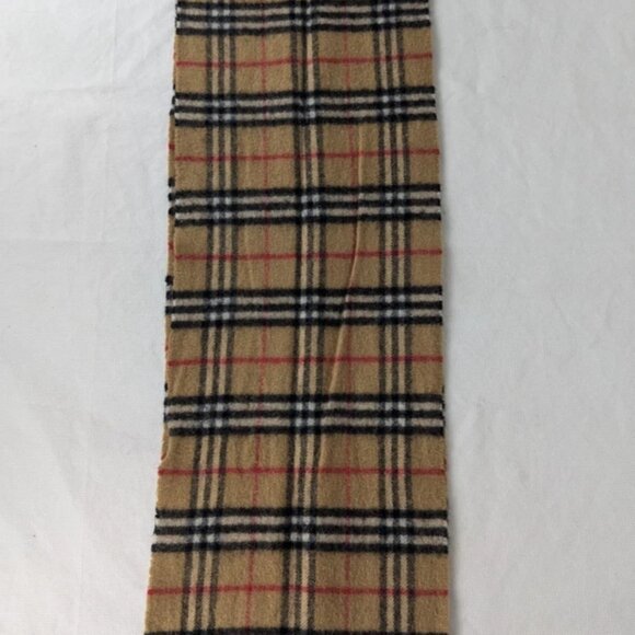 Burberry Unisex Lambswool Check Scarf Beige - Used – Soft Warm Designer Style - Picture 4 of 7